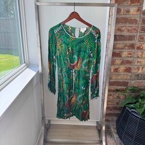 Maeve by Anthropologie Green Floral Daisy Dress Size 6